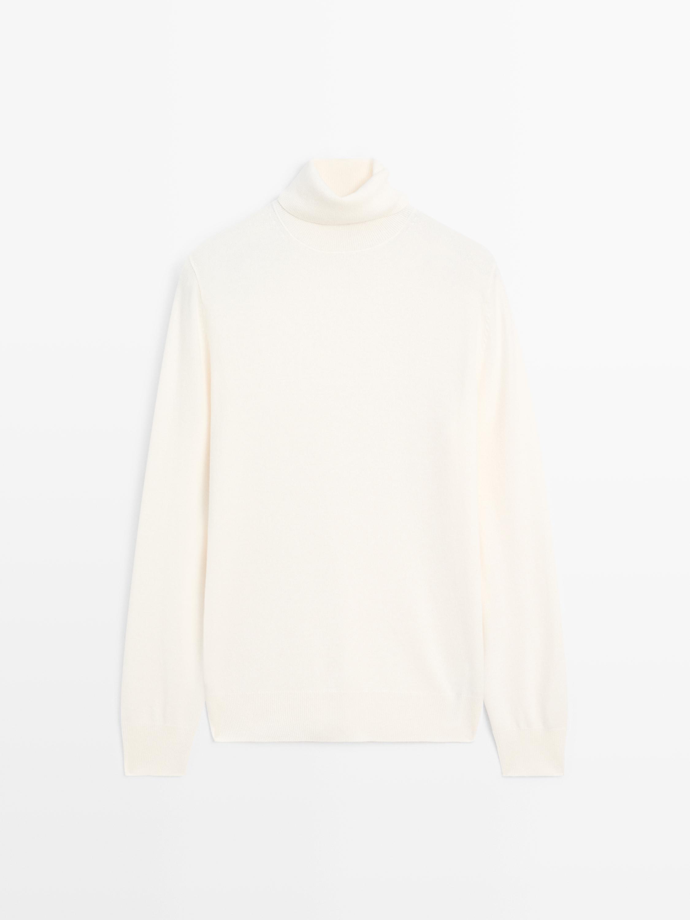 Knit wool and cashmere sweater with high neck - LIMITED